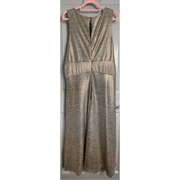 Anthropologie Kari Metallic Midi Dress Gold NWT SZ 2X - Picture 8 of 15